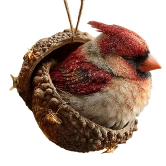 nTRIUQJ Forest Animal Acorn Ornaments – Acrylic Cute Forest Animal Christmas Trees Hanging Decorations,Rustic Nature-Themed Home Decor, Animal Lovers Gift E