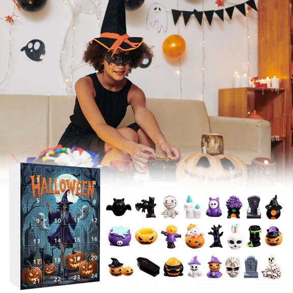 nTRIUQJ Halloween Countdown Calendar Surprise Blind Advent Set for Kids and Adults Holiday Festivity Countdown Grey