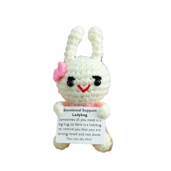 nTRIUQJ Handmade Positive Message Dolls Inspirational For Birthday Car Home White