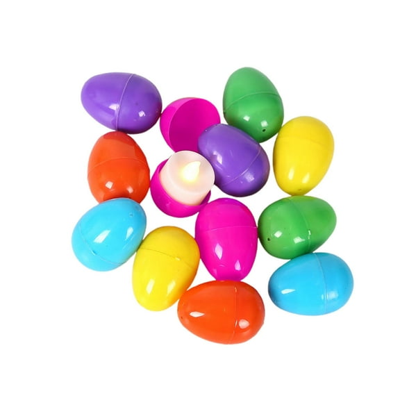 nTRIUQJ Illuminated Easter Egg Decorations for Festive Scene Layout and Resurrection Party Light Up Display 12PCS Blue