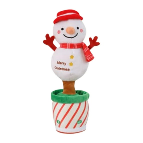 nTRIUQJ Interactive Talking Christmas Tree Toy with Santa and Singing Snowman Record Your Voice Feature for Babies C