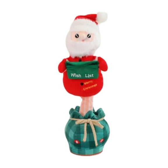 nTRIUQJ Interactive Talking Christmas Tree Toy with Santa and Singing Snowman Record Your Voice Feature for Babies A