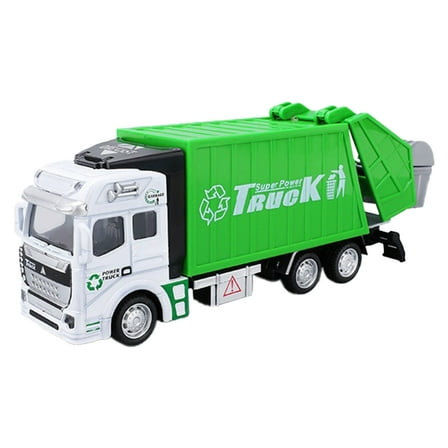 nTRIUQJ Large Garbage Truck Toy Set Realistic Model Vehicle for Kids Pretend Play Green