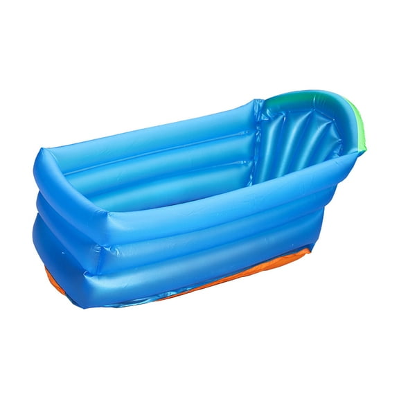 nTRIUQJ Leakproof Inflatable Foldable Baby Toddler Kids Pool With Backrest For Outdoor Backyard Garden Blue