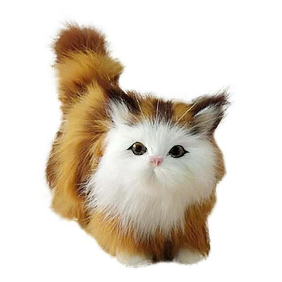 nTRIUQJ Animal Cat Toy Realistic Lifelike Stuffed Interactive Pet Doll For Kids Children Decorative C