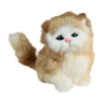 nTRIUQJ Lifelike Sitting Ragdoll Cat Toy with Realistic Posing Soft Stuffed Animal Cuddly Companion for Kids Adults Khaki