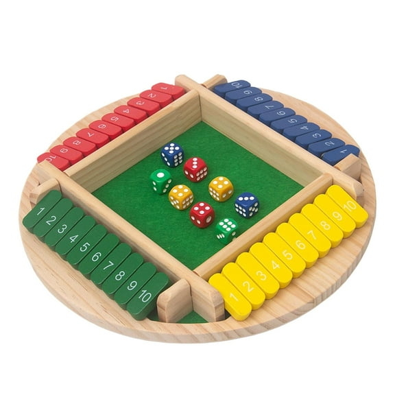 nTRIUQJ Shut The Box Game: 2-6 Player Wooden Board Math Game with 2-12 Dice | Educational Family Night Entertainment | Classic Pub Style | Funny Family Board Games