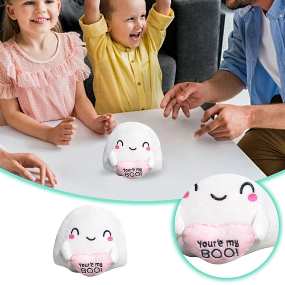 nTRIUQJ Toy Expressive Characters Quirky Idea Heart Toy for Imaginative Play and Comfort White