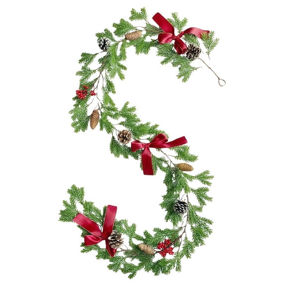 nTRIUQJ Transform Your Space With Stunning Green Bud Bow And Cedar For Festive Holiday Party Home Green