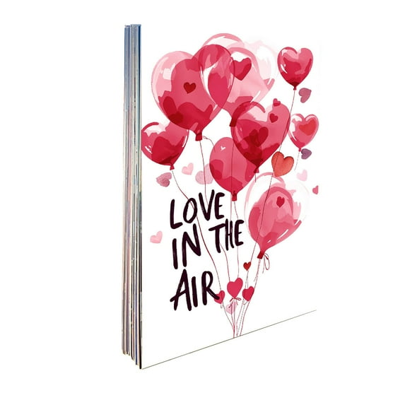 nTRIUQJ Valentine's Day Set with Greeting Cards and Mini Watercolor Painting Kit for Classroom Party Art Activities 50PCS Red