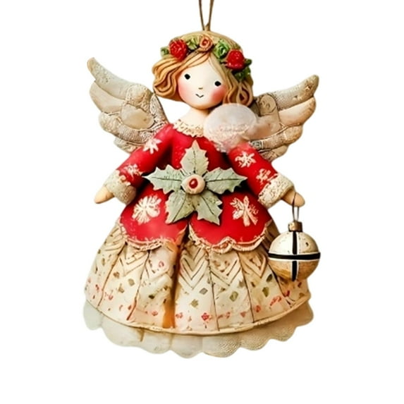 nTRIUQJ Vintage Angel Ornaments for Christmas Tree Decoration, Hanging Angel Figurines for Home, Office, Party and Gift Giving D