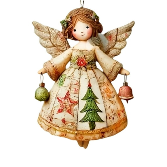 nTRIUQJ Vintage Angel Ornaments for Christmas Tree Decoration, Hanging Angel Figurines for Home, Office, Party and Gift Giving F