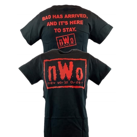 nWo Bad Has Arrived New World Order Red Logo Mens T-shirt L