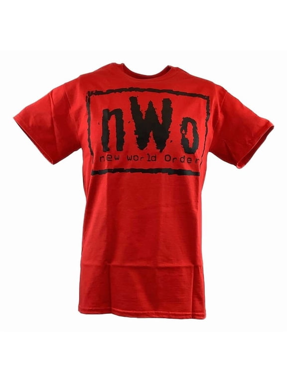 nWo Black Logo New World Order Mens Red T-shirt L