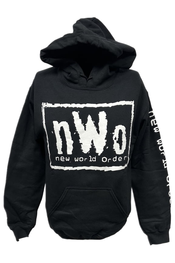 nWo New World Order Mens Black Pullover Hoody Sweatshirt S