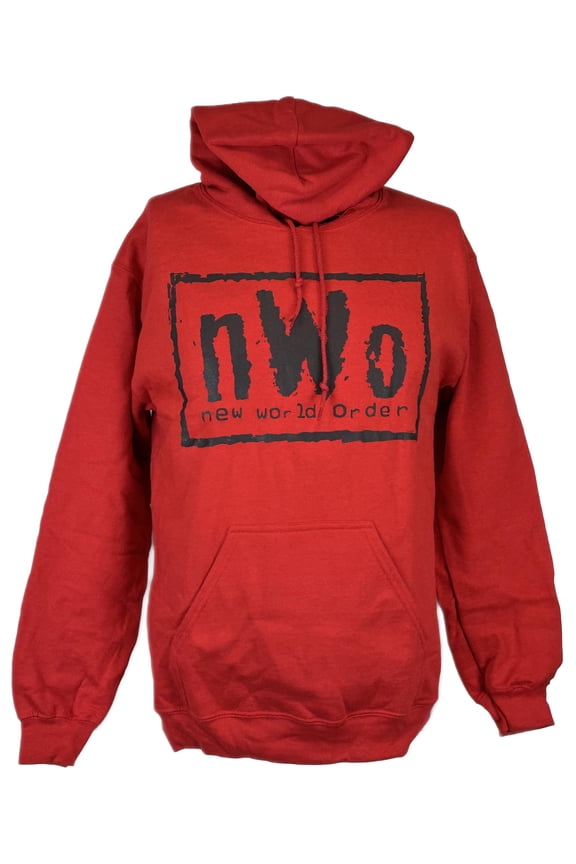 New World Order Mens Red Pullover Hoody Sweatshirt