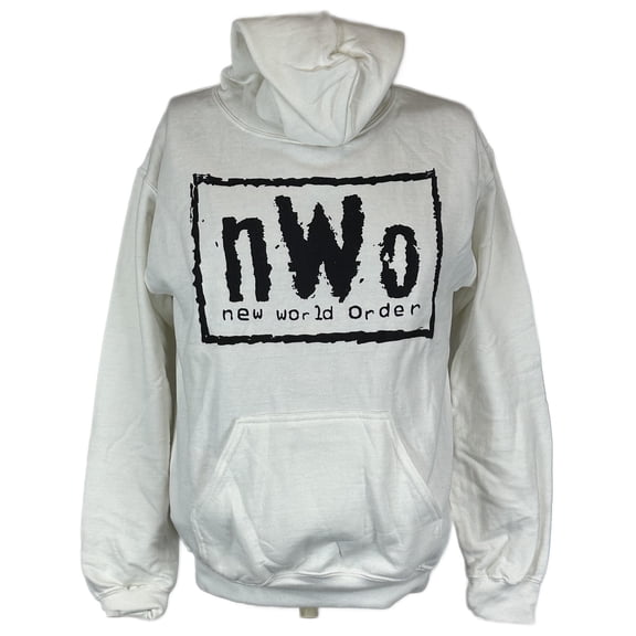nWo New World Order Mens White Pullover Hoody Sweatshirt