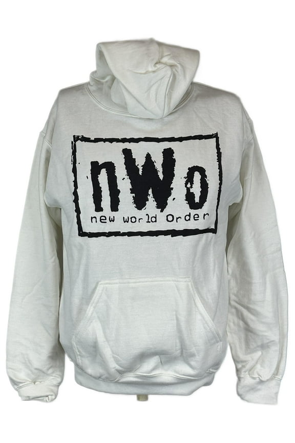 nWo New World Order Mens White Pullover Hoody Sweatshirt