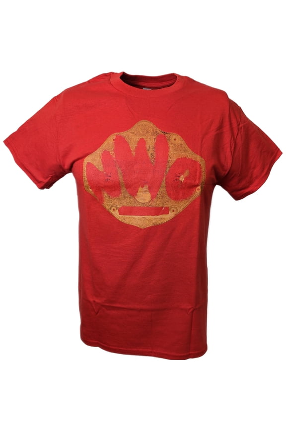 nWo New World Order Red Spray Paint Title Belt Red T-shirt