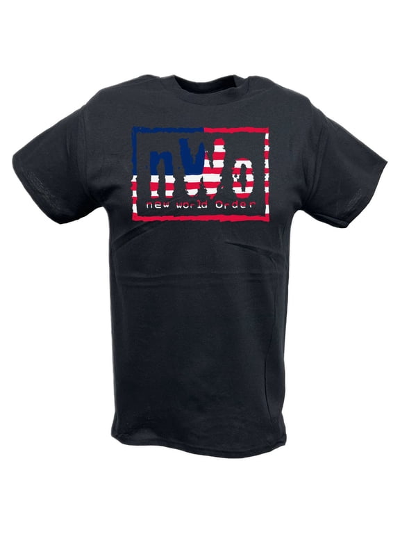 nWo New World Order Red White Blue USA Logo T-shirt