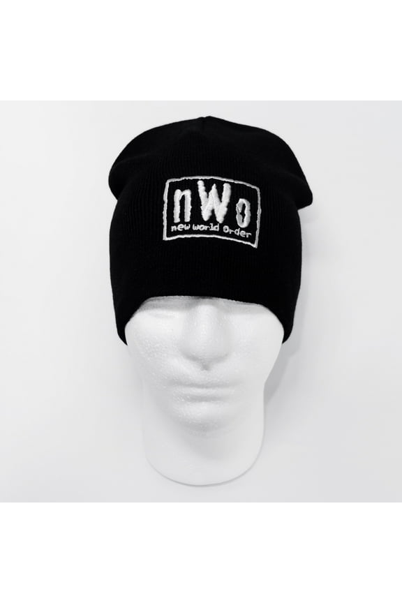 nWo New World Order White Logo WCW Beanie Cap Hat NEW