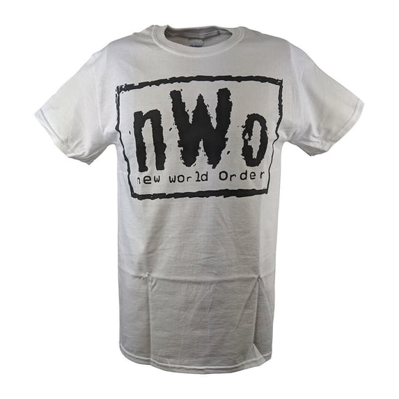 nWo New World Order White WCW T-shirt with Black Logo Mens 3XL