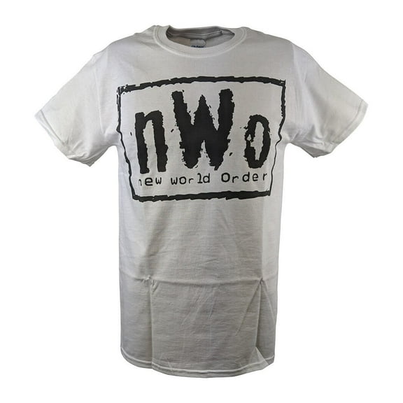 nWo New World Order White WCW T-shirt with Black Logo Mens S