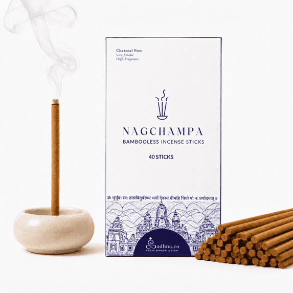 Sadhna.co Nagchampa Bambooless Incense Sticks – Pack of 40 Premium Sticks (Magnolia Champaca Flowers)