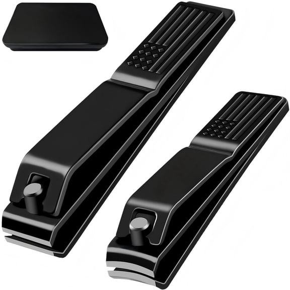 Behome Nail Clippers Set, Ultra Sharp Stainless Steel Fingernail & Toenails Clipper and Nail File with Tin Case, Black