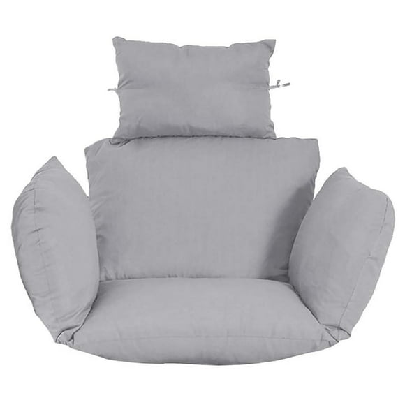 naioewe Chair Cushion Replacement, Foldable Waterproof Hanging Basket Swing Chair Cushion with Headrest Grey