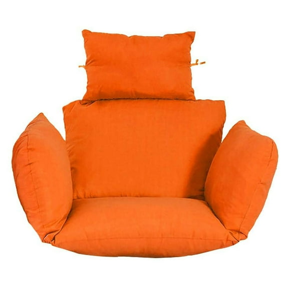 naioewe Egg Chair Cushion Replacement, Foldable Waterproof Hanging Basket Swing Chair Cushion with Headrest Orange
