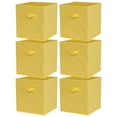 thumbnail image 1 of naioewe Storage Bins 6 Pack Collapsible Storage Cubes, 11"x10.5"x10.5" Large Toy Book Organizer Boxes with Handles(Yellow), 1 of 6