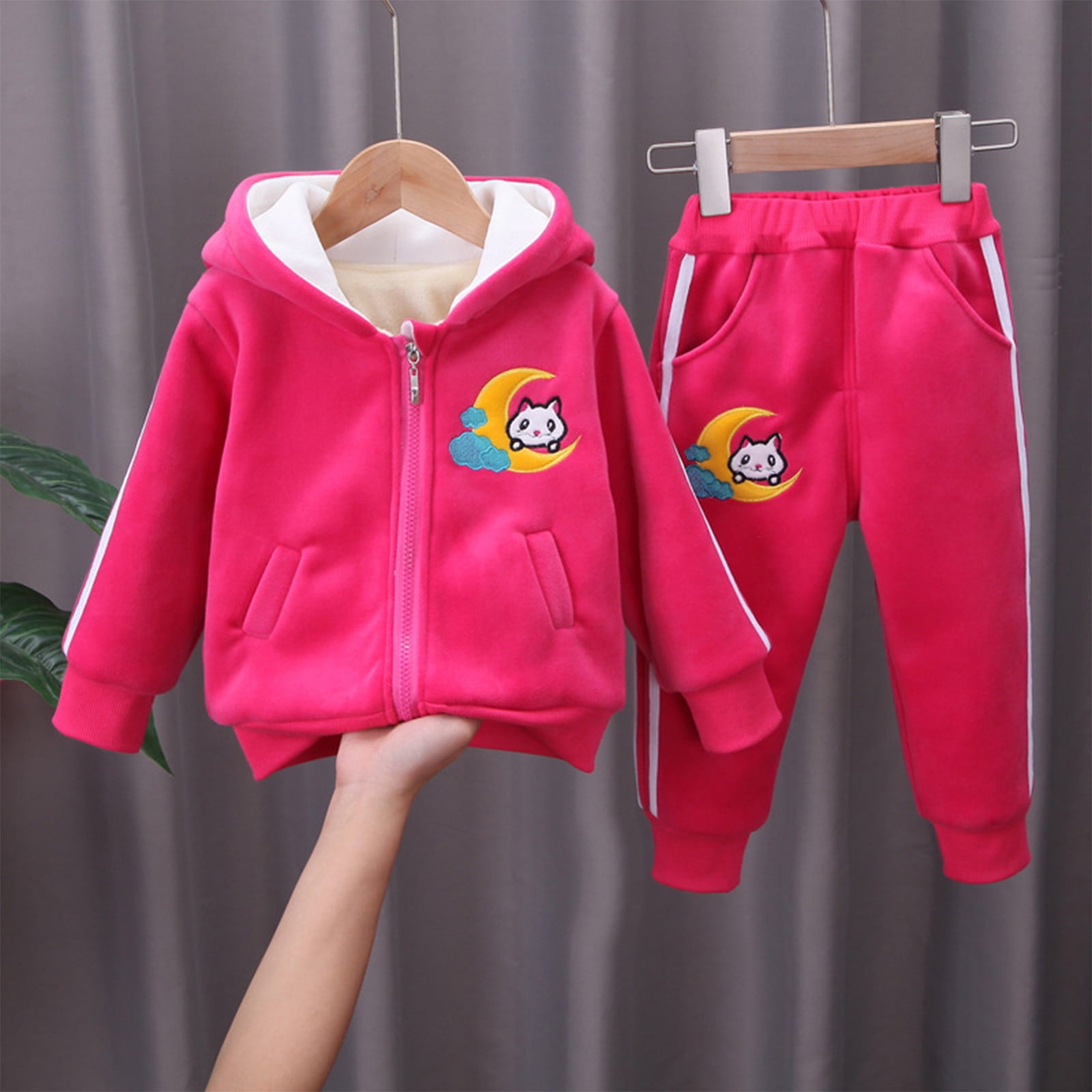 naisibaby Baby Boys Girls Hoodie with Pants Set Cute 2 Piece Outfits