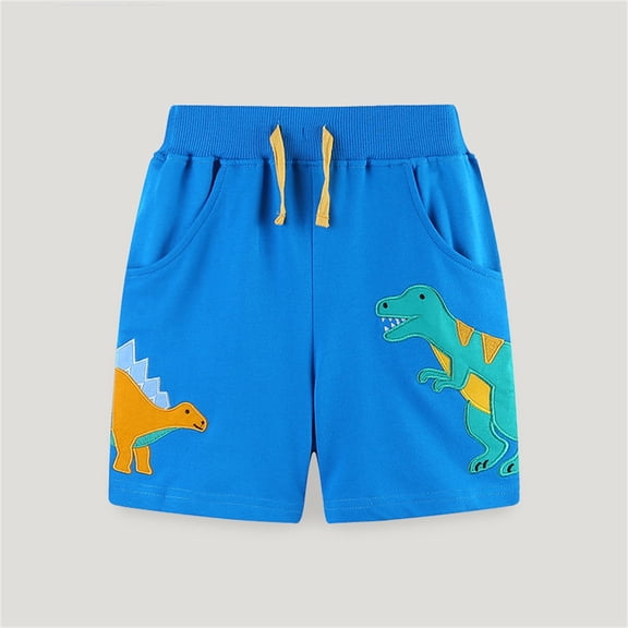 naisibaby Baby Boys Summer Printed Shorts, Cotton Daily Casual Pants Blue Size 5 T