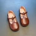 thumbnail image 1 of naisibaby Baby Girls Soft-soled Anti-collision Soft-soled Shoes, Kids Leather Princess Shoes Brown 4 T, 1 of 7
