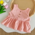 thumbnail image 1 of naisibaby Baby Girls Solid Color Cotton Top, Summer New Girl Stripe Tank Top Thin Top Pink 2T, 1 of 6