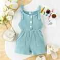 thumbnail image 1 of naisibaby Baby Girls Summer Floral Printed Jumpsuit, Toddler Floral Bow Halters Romper Sky Blue 12, 1 of 8
