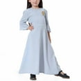 thumbnail image 1 of naisibaby Big Girls Muslim Long Dress, Medium Long Sleeve Crew Neck Colorblock Dress Gray 16-17T, 1 of 1