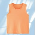 thumbnail image 1 of naisibaby Kids Girls Sleeveless Solid Color Sleeveless T-Shirt, Childrens Round Neck Tank Top Tee Orange 9-10T, 1 of 4