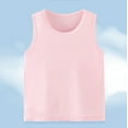 thumbnail image 1 of naisibaby Kids Girls Sleeveless Solid Color Sleeveless T-Shirt, Childrens Round Neck Tank Top Tee Pink 5-6T, 1 of 4