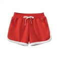 thumbnail image 1 of naisibaby Spring Summer New Girls Casual Shorts, Solid Color Pants Girls Cotton Shorts Red 3T, 1 of 3