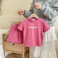 thumbnail image 1 of naisibaby Summer Boys Girls Printed Loose Cotton Suit, Kids Short Sleeve T-Shirt Pockets Shorts Set Hot Pink 110, 1 of 3