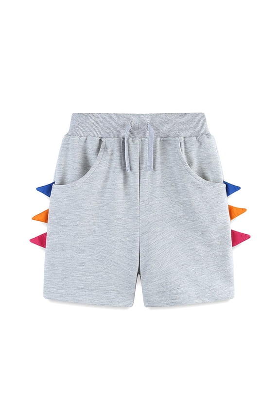 Summer Boys Girls Solid Color Fashion Shorts, Kids Comfy Cotton Daily Casual Shorts Gray 6 T