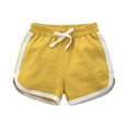 thumbnail image 1 of naisibaby Summer Boys Girls Solid Color Fashion Shorts, Kids Comfy Cotton Daily Casual Shorts Yellow 2T, 1 of 8