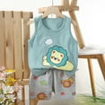 thumbnail image 1 of naisibaby Summer Children's Sleeveless Top Shorts Air-conditioned Home Clothing, Kids Boys Girls Printed Cotton Casual Set Blue 3 T, 1 of 3