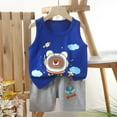 thumbnail image 1 of naisibaby Summer Children's Sleeveless Top Shorts Air-conditioned Home Clothing, Kids Boys Girls Printed Cotton Casual Set Dark Blue 5 T, 1 of 3