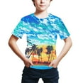 thumbnail image 1 of naisibaby Summer Children's Unisex Digital Printed Fashion Top, Kids Boys Loose Crew Neck Short Sleeve T-Shirt Blue 6T, 1 of 3