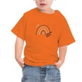 thumbnail image 1 of naisibaby Summer Kids Unisex Orange Printed Short Sleeve Top, Boys Girls Round Neck Cotton T-Shirt Orange 100, 1 of 4