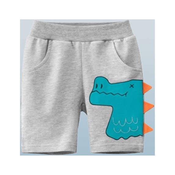 naisibaby Toddler Baby Boys Summer Printed Shorts, Cotton Daily Casual Pants Gray 3T