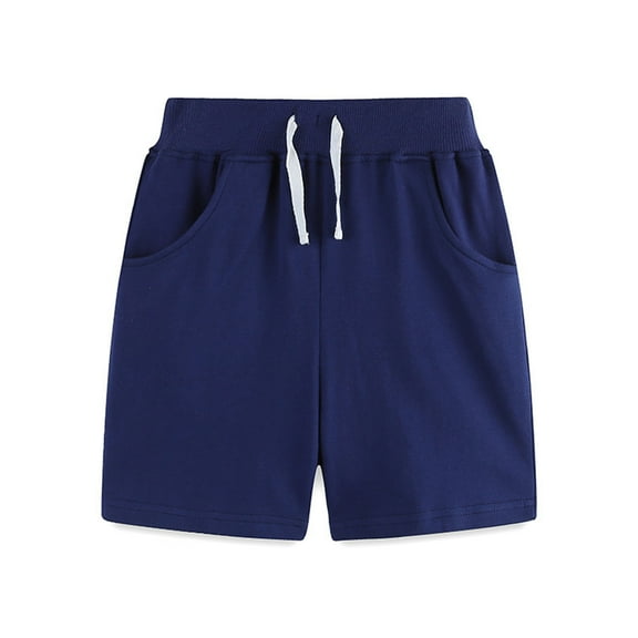 naisibaby Toddler Baby Boys Summer Solid Color Shorts, Cotton Daily Casual Pants Blue 7T